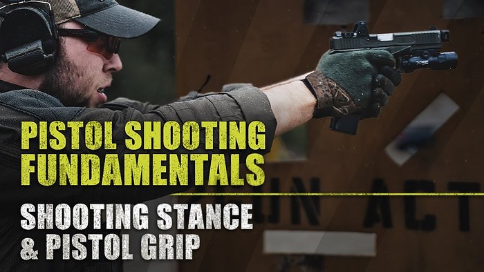 Shooting Stance and Pistol Grip | Pro's Guide to Pistol Shooting Fundamentals (thumbnail showing stance and grip)