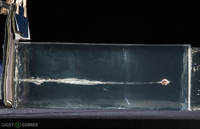 Clear ballistic gel test photo showing handgun self-defense ammunition impacts and wound channels — ideal visual for ammo selection, penetration, and expansion data for accuracy and defensive use.