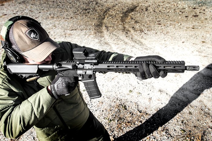 IWI Zion-15 being fired on the range — action shot from live-fire testing that illustrates real-world reliability and durability.